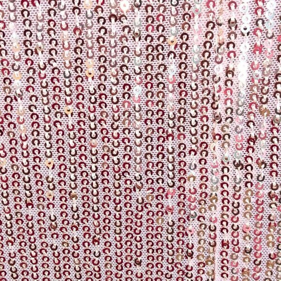 SAVANNA JANE WOMEN'S PINK SEQUIN SHORT SLEEVE TOP - SIZE S - Picture 4 of 5